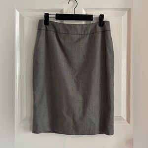 Vintage 90s Armani Collezioni Wool Silk Blend Pencil Skirt Grey Size 6
